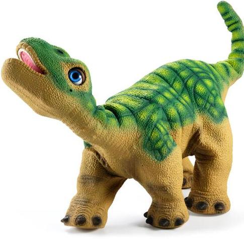 Pleo a cute green toy dinosaur. It has latex skin and multiple sensors.