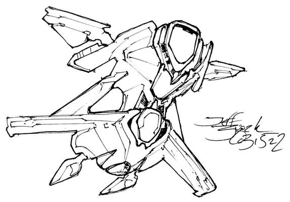 Another weirdo, this one looking like two of the previous orchid ship glued together bottom to bottom. It's quite nice and shapely, even with all the wings and pylons, they have a pleasant rhythm to them.