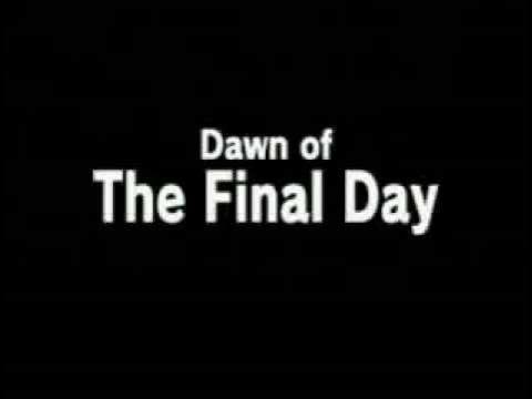 Popular meme from video game Majora's Mask. White text on black background reads "Dawn of The Final Day".