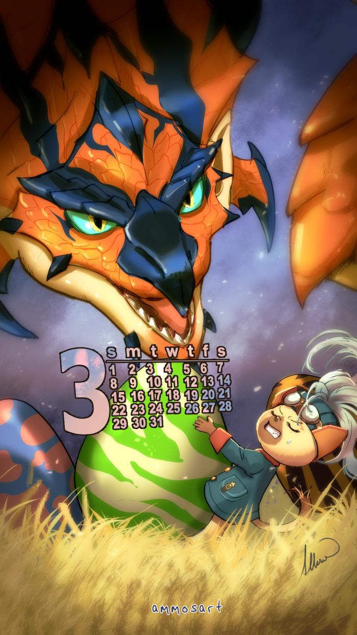 digital art of Ratha and Rudy from monster hunter stories 3, Ratha looks on as Rudy tries to budge a monster egg