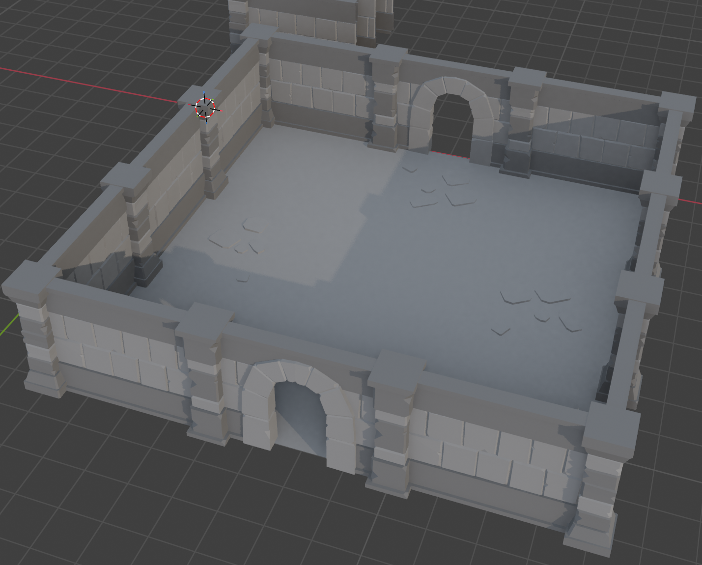 3D render of a simple dungeon room