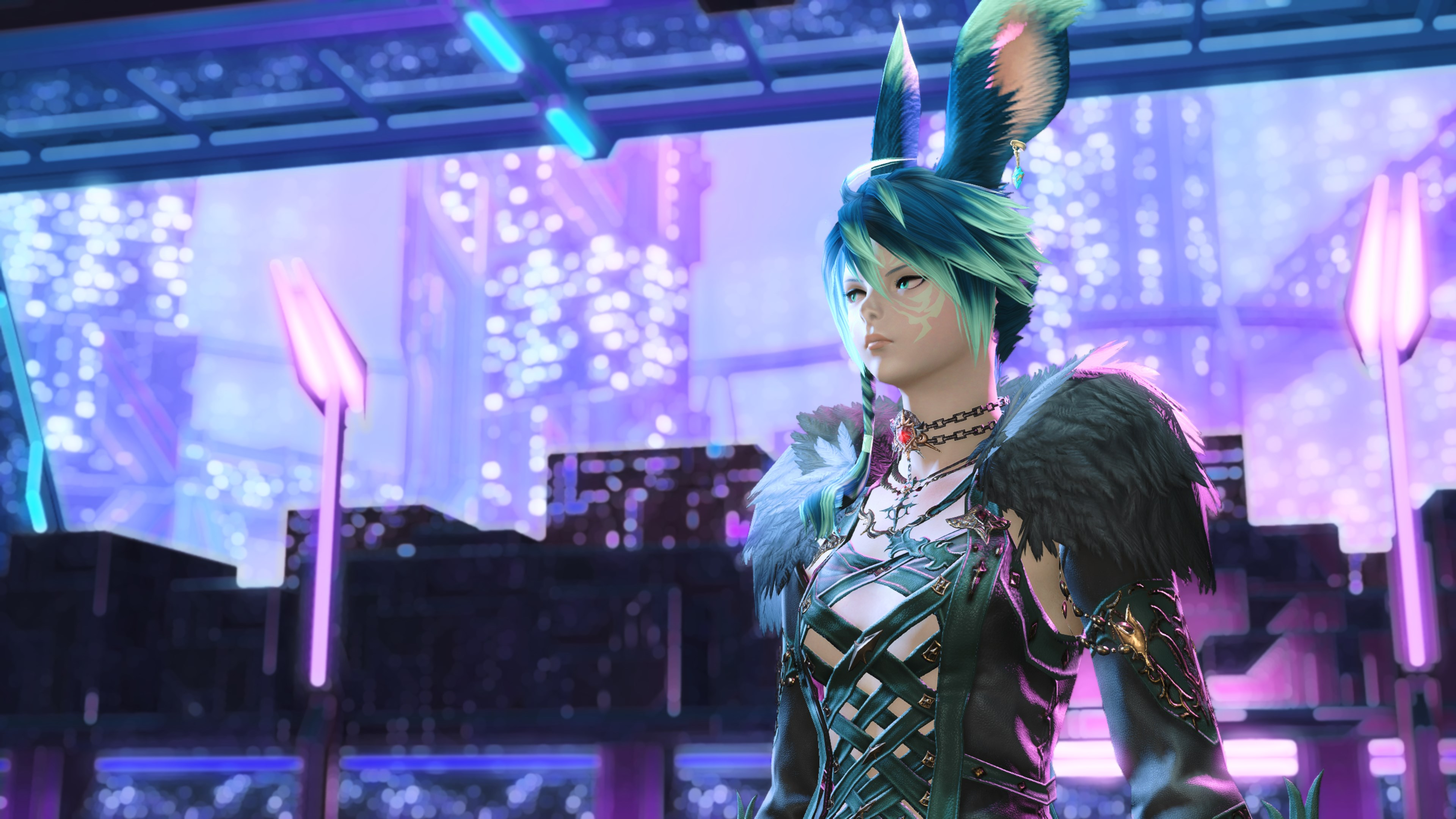 waist-up screenshot of xephre standing in solution nine