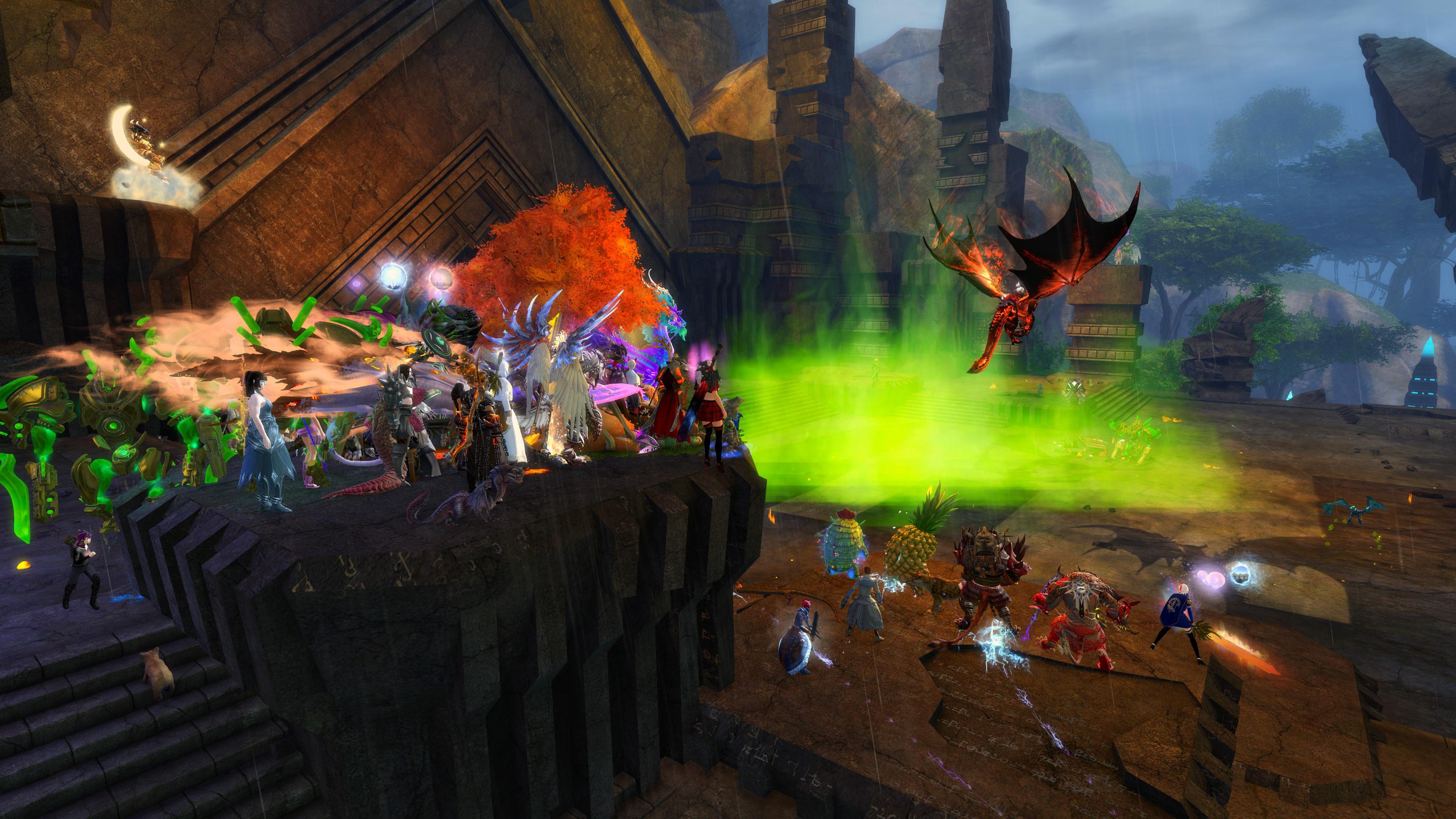 A screenshot from Guild Wars 2 filled with people