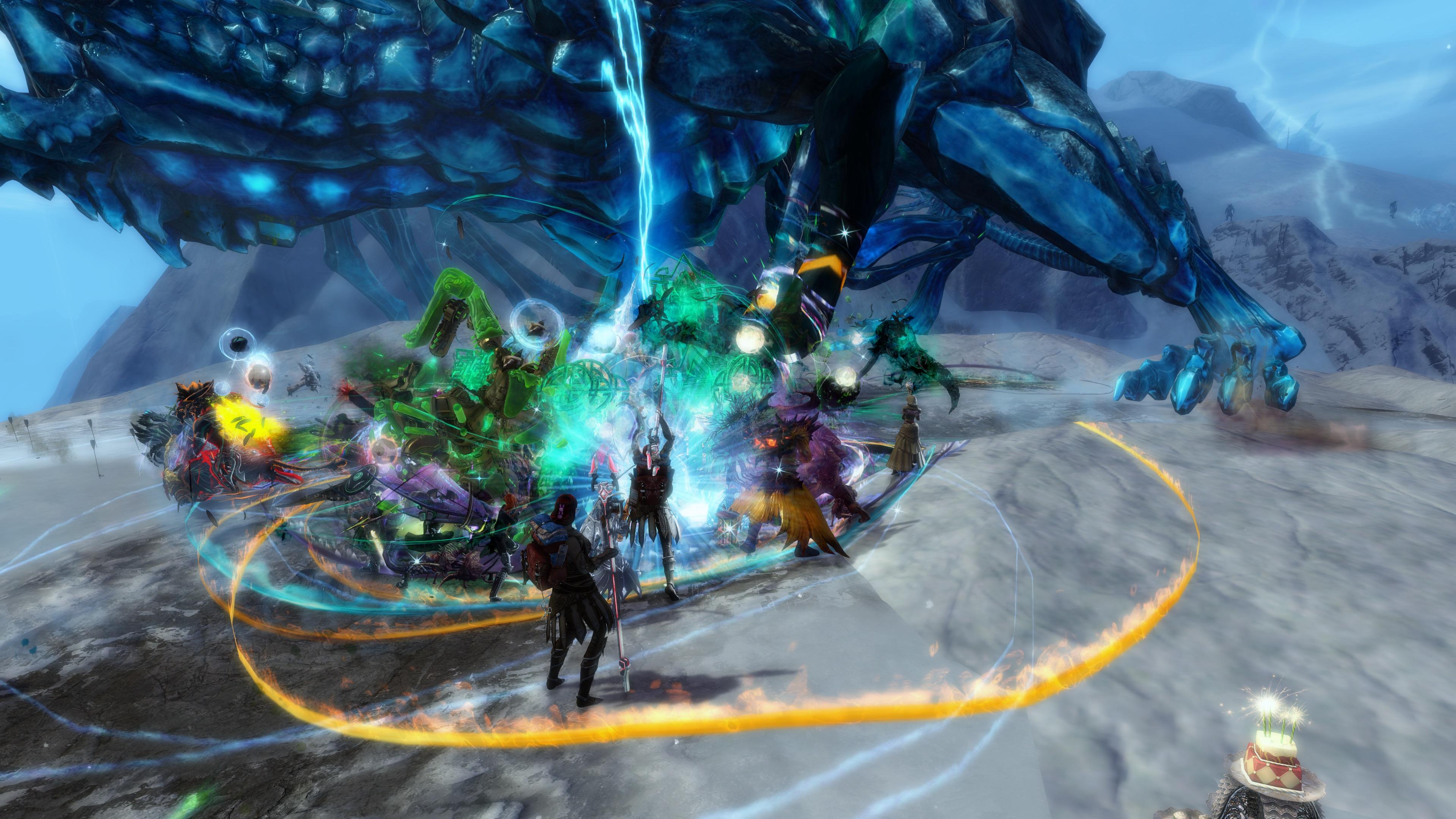A screenshot from Guild Wars 2 filled with people