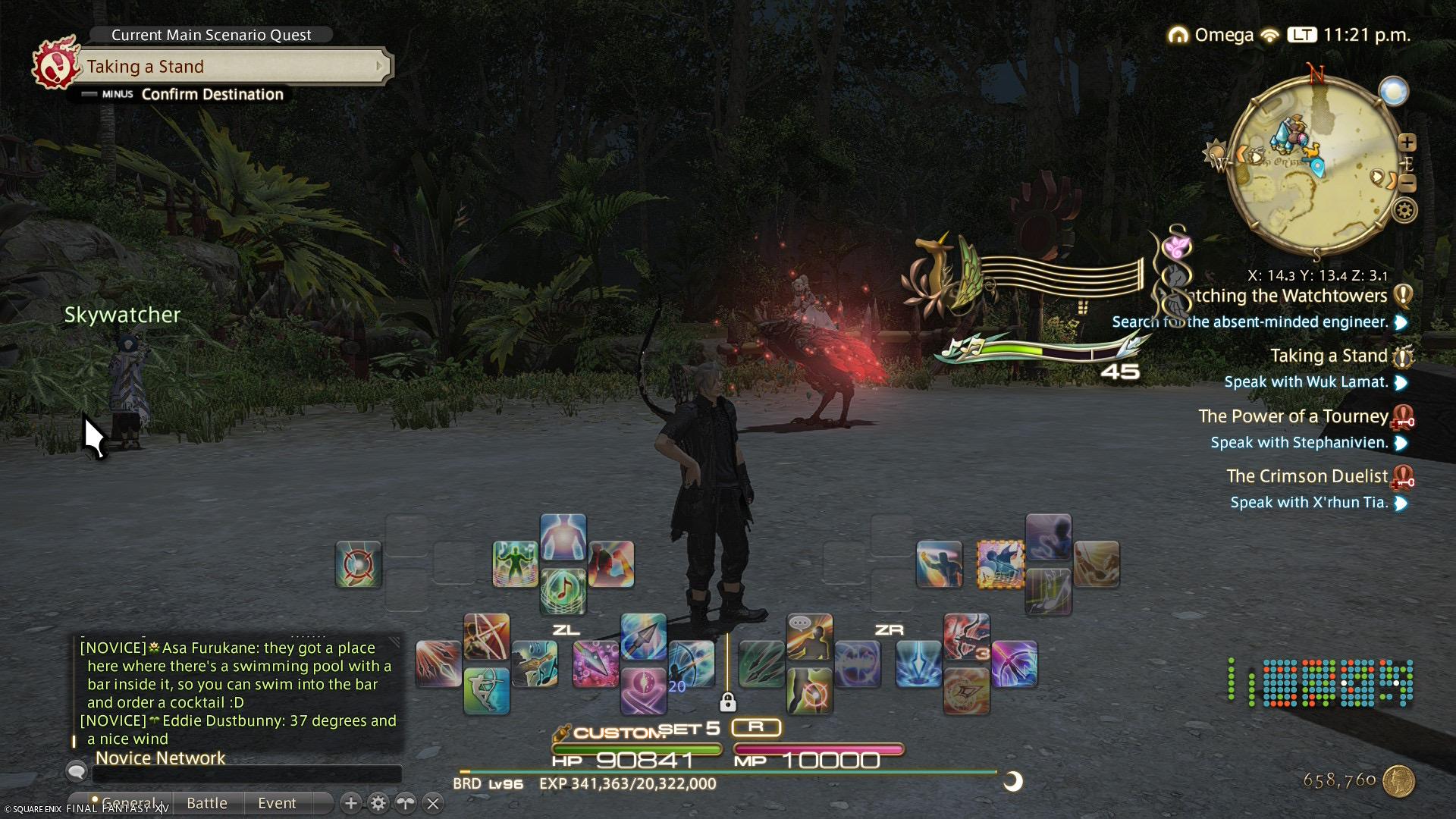 A screenshot from Final Fantasy XIV on Switch 2.